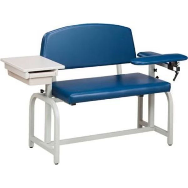 Clinton„¢ 66002 Lab X Series Extra-Wide Blood Drawing Chair with Padded Flip Arm and Drawer, Clinton Industries, Mfr#: 66002